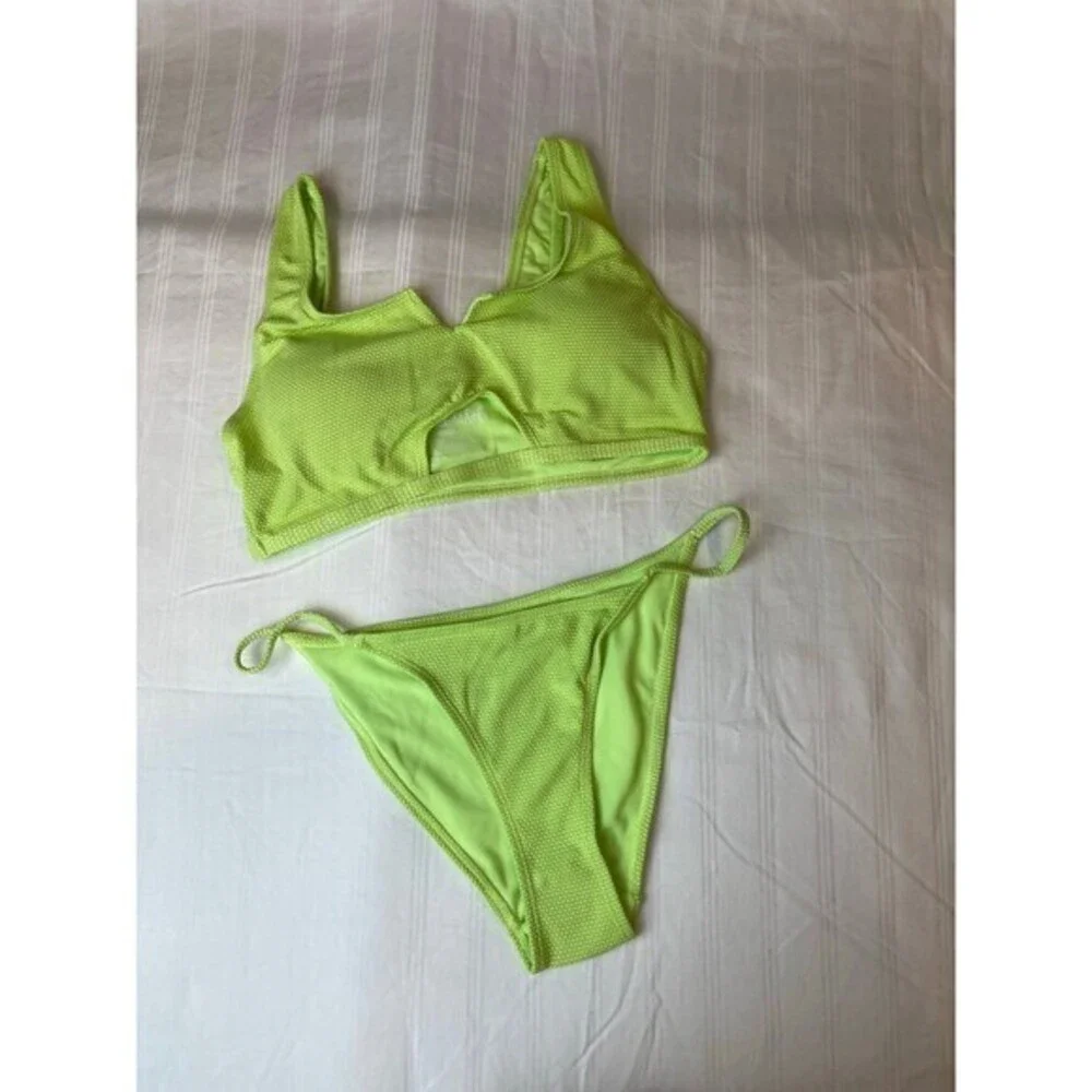 Cabana Del Sol‎ Lime 2 Piece Bikini Size M RefN08